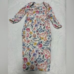 Little Sleepies Tiny Blooms Newborn 0-3M Gown Bamboo EUC